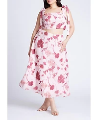 Eloquii Women's Plus Floral Crop Top