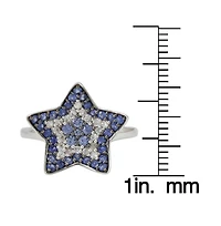 Suzy Levian New York Sterling Silver & Created White Sapphire Star Ring