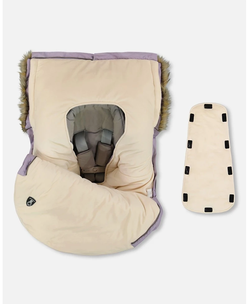 Deux par Deux Baby Girl Bunting Bag Designed for Car Seat and Stroller Purple Gray - Baby