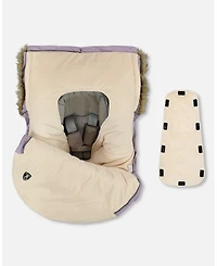 Deux par Deux Baby Girl Bunting Bag Designed for Car Seat and Stroller Purple Gray - Baby