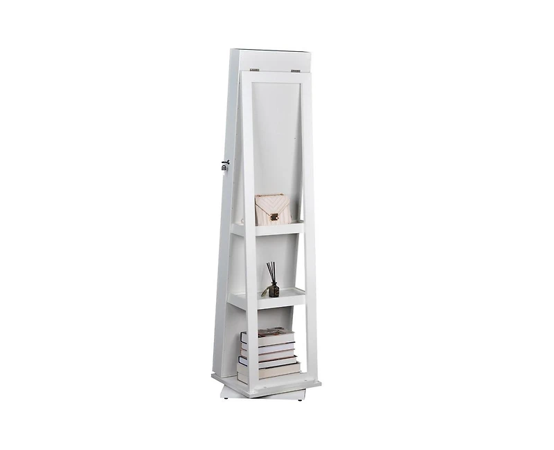 Casainc Full Length Mirror Bathroom Swivel Jewelry Cabinet
