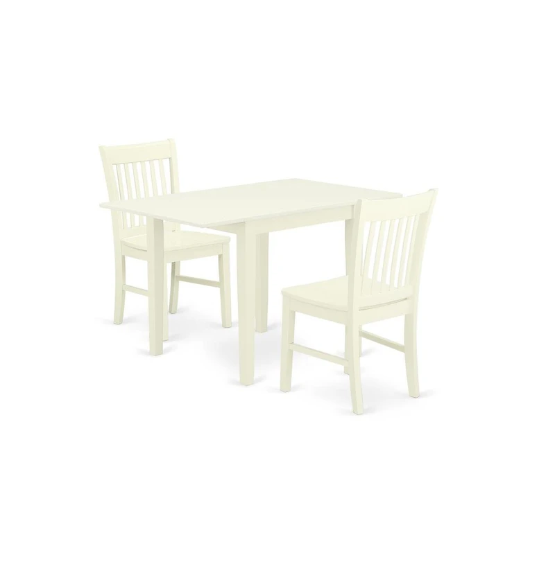 East West Furniture Dining Room Set Linen White