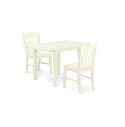 East West Furniture Dining Room Set Linen White