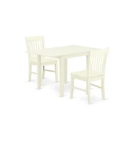East West Furniture Dining Room Set Linen White