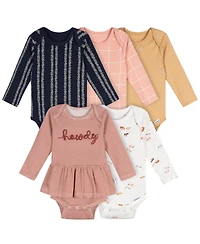Gerber Baby Girls' 5-Pack Long Sleeve Bodysuits