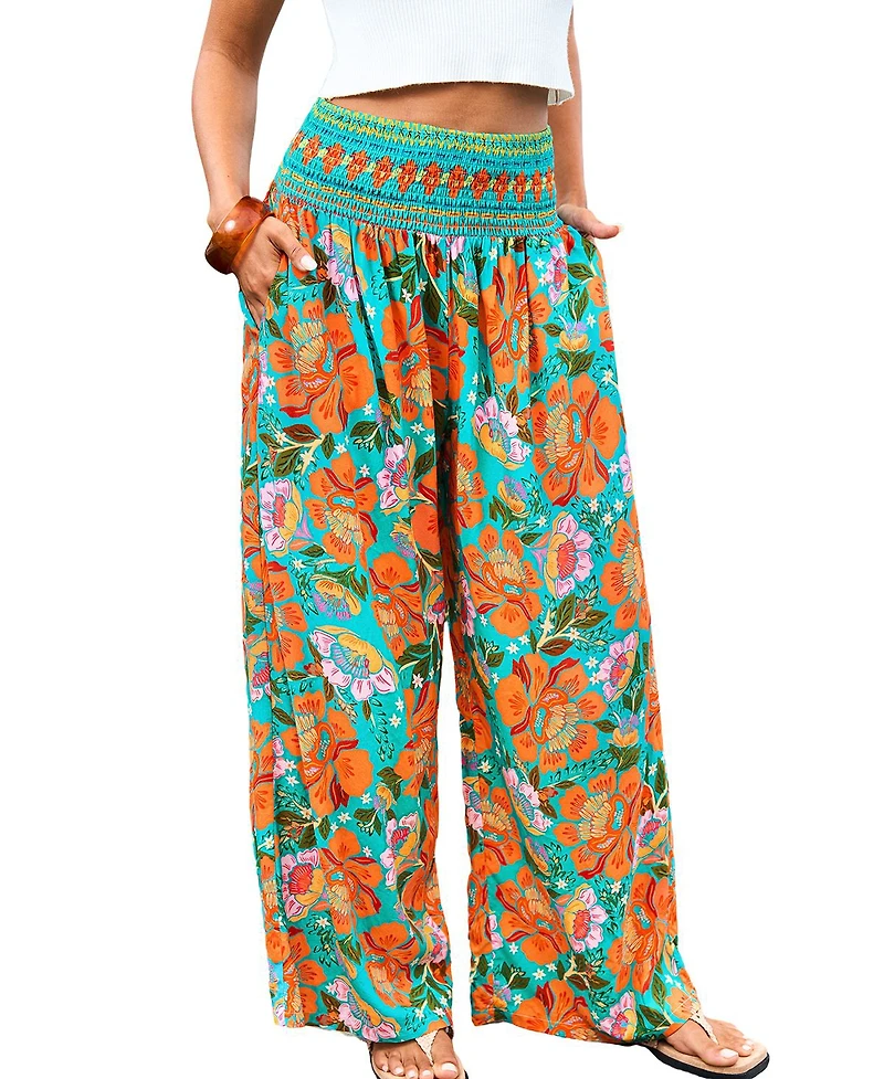 Cupshe Women's Tropical Vibes Sky Floral Pants