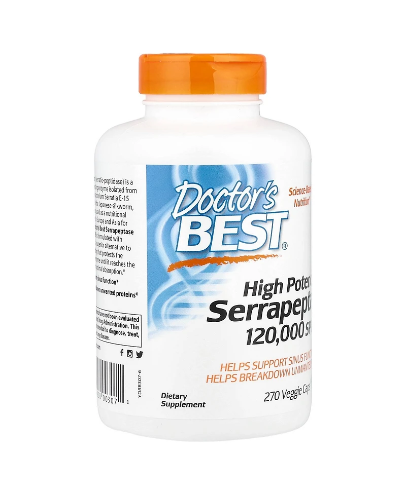 Doctor's Best High Potency Serrapeptase 120 000 Spu