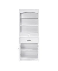 Casainc White Bathroom Storage Cabinet with Two Doors, Drawers, Adjustable Shelf & Open Shelves