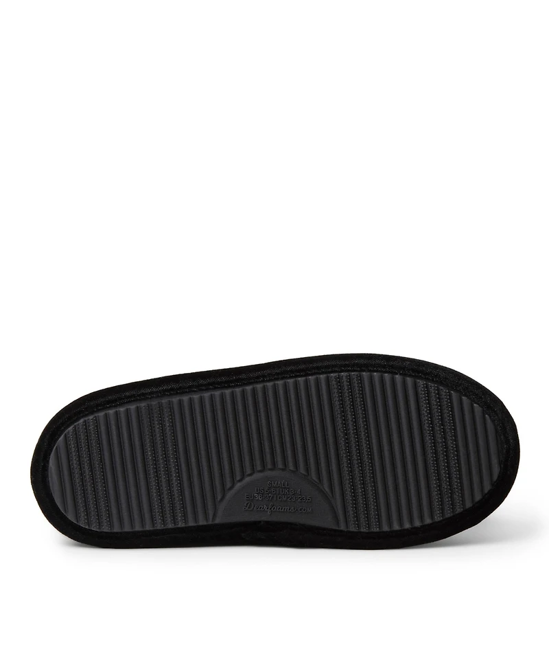 Dearfoams Women's Sara Shiny Velour Bootie House Slipper Boot