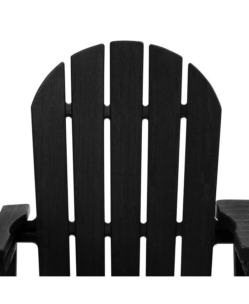Outdoor Hdpe Adirondack Chairs With Connecting Table Tray (Set of 2)