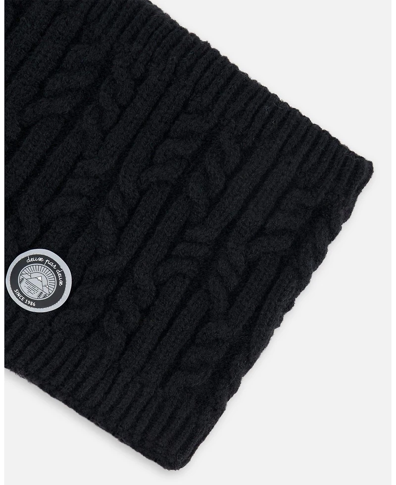 Deux par Kids Unisex Lined Winter Neckwarmer Black - Toddler|Child