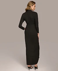 Donna Karan New York Women's Belted Front Slit Dress