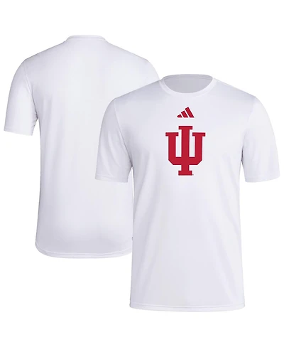 Adidas Men's White Indiana Hoosiers Primary Locker Logo Pre-Game Aeroready T-Shirt