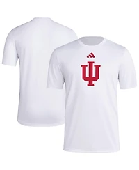 Adidas Men's White Indiana Hoosiers Primary Locker Logo Pre-Game Aeroready T-Shirt