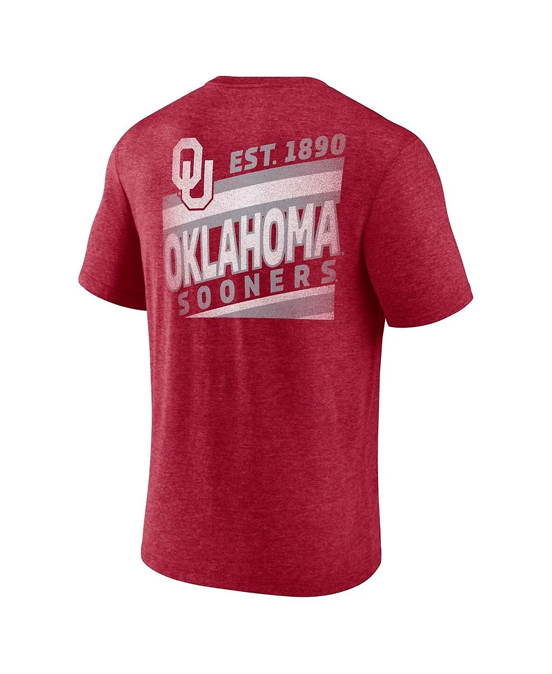 Fanatics Men's Heather Crimson Oklahoma Sooners Ideal Faded Tri-Blend T-Shirt