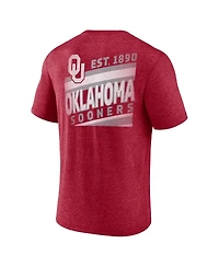 Fanatics Men's Heather Crimson Oklahoma Sooners Ideal Faded Tri-Blend T-Shirt