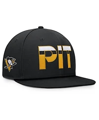 Fanatics Men's Black Pittsburgh Penguins Authentic Pro Rink Snapback Hat