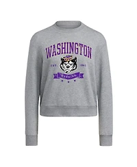 Adidas Women's Gray Washington Huskies Pullover Crewneck Sweatshirt