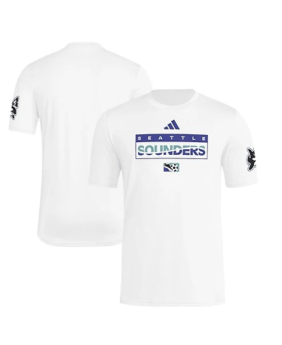 Adidas Men's White Seattle Sounders Fc 2025 Archive Collection Jersey Hook T-Shirt
