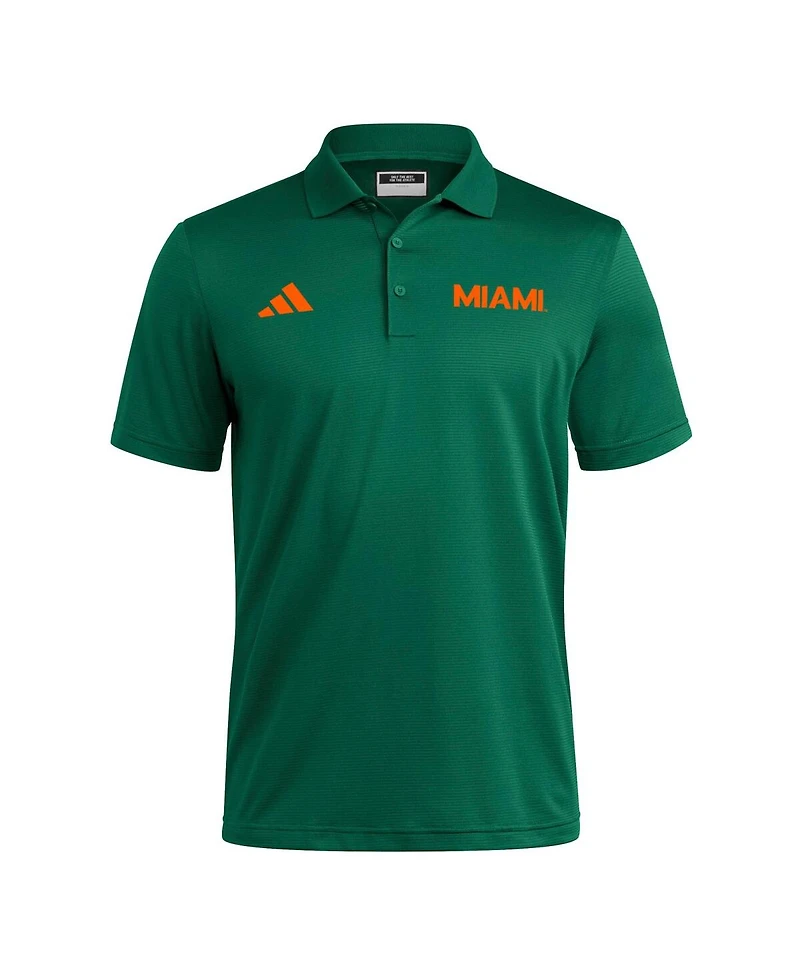 Adidas Green Miami Hurricanes Ultimate 365 Ottoman Polo Shirt