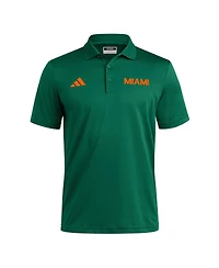 Adidas Green Miami Hurricanes Ultimate 365 Ottoman Polo Shirt