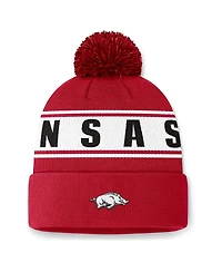 Top of the World Men's Cardinal Arkansas Razorbacks Slash Cuffed Pom with Knit Hat