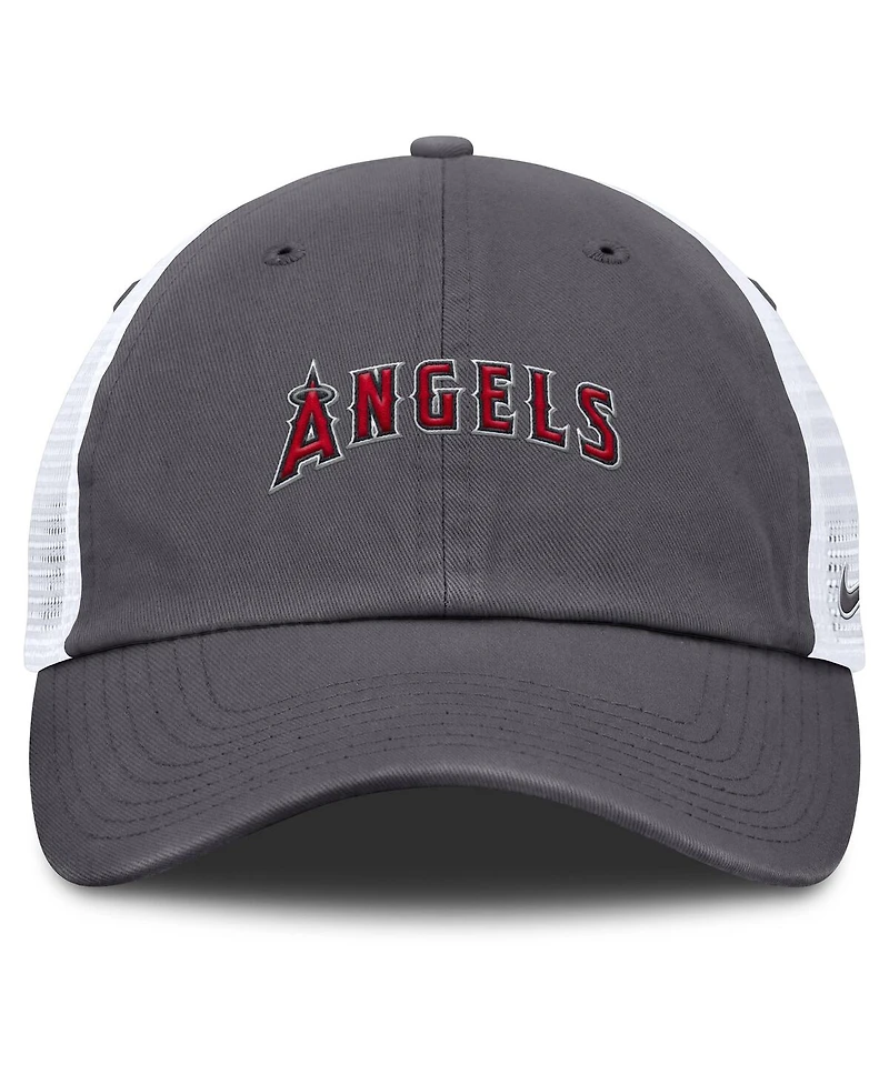 Nike Men's Gray Los Angeles Angels Wordmark Club Adjustable Trucker Hat