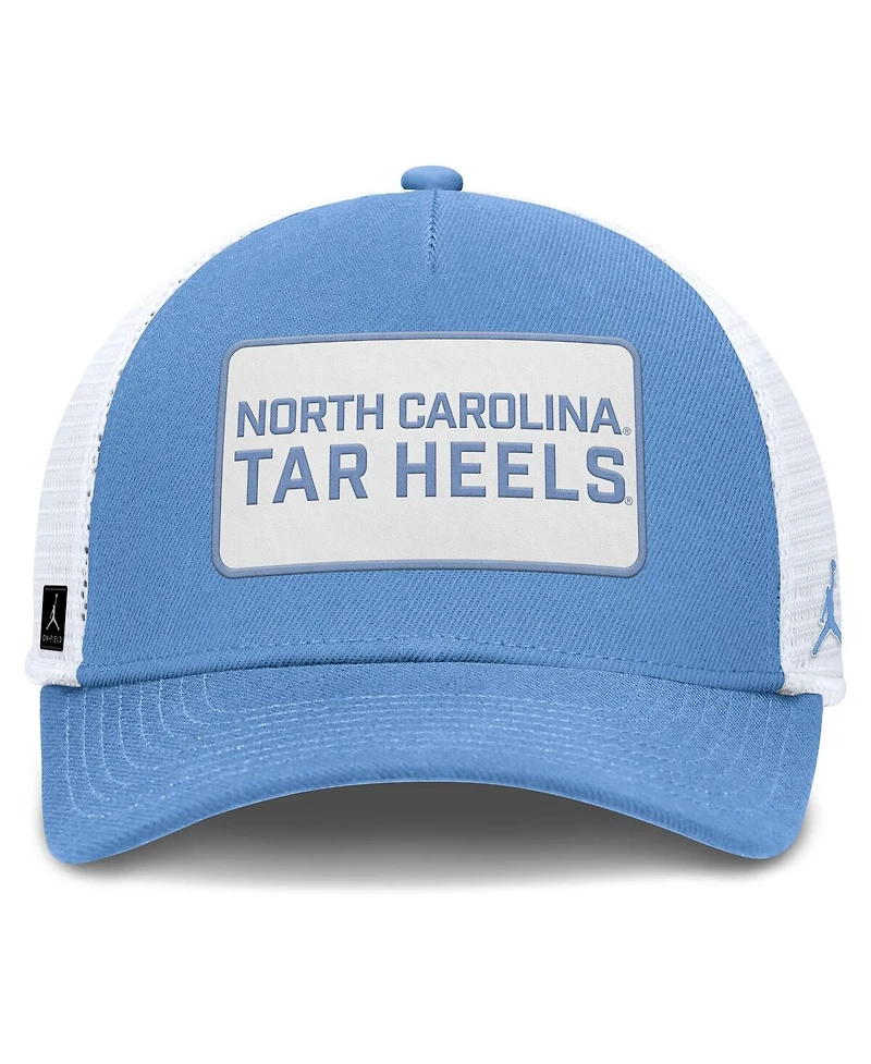 Jordan Men's Carolina Blue/White North Carolina Tar Heels 2025 On-Field Rise Patch Trucker Adjustable Hat