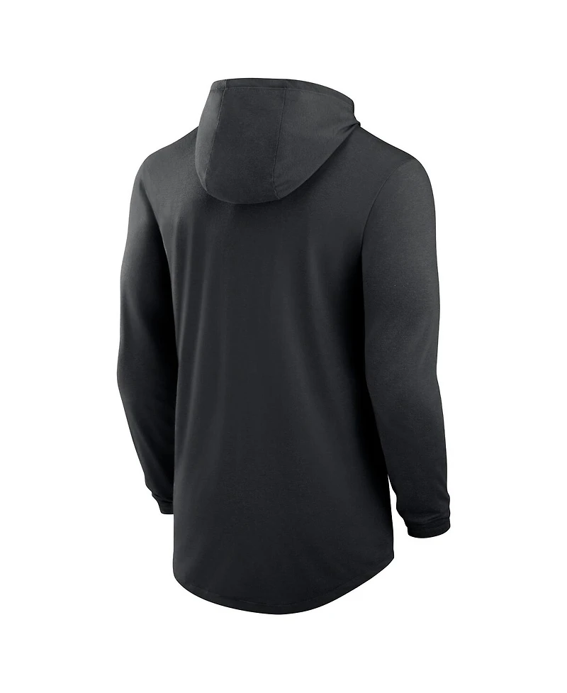 Nike Men's Black Georgia Bulldogs Classic Arch Tri-Blend Performance Long Sleeve Hoodie T-Shirt