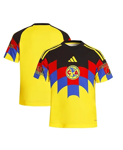 Adidas Big Boys and Girls Yellow Club America 2025/26 Home Replica Jersey