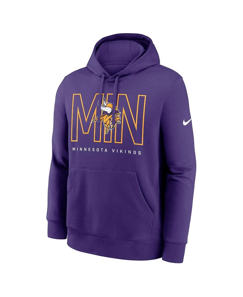Nike Men's Purple Minnesota Vikings Busted Play Club Fleece Pullover Hoodie