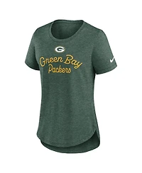 Nike Women's Green Green Bay Packers Script Tri-Blend T-Shirt
