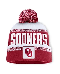 Fanatics Men's Crimson/White Oklahoma Sooners Thrive Cuffed with Pom Knit Hat