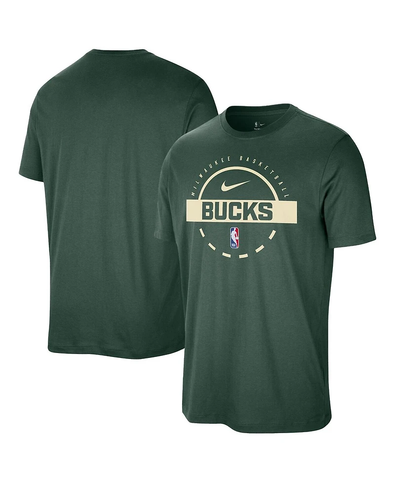 Nike Men's Hunter Green Milwaukee Bucks Authentic Practice T-Shirt