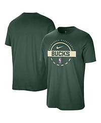 Nike Men's Hunter Green Milwaukee Bucks Authentic Practice T-Shirt
