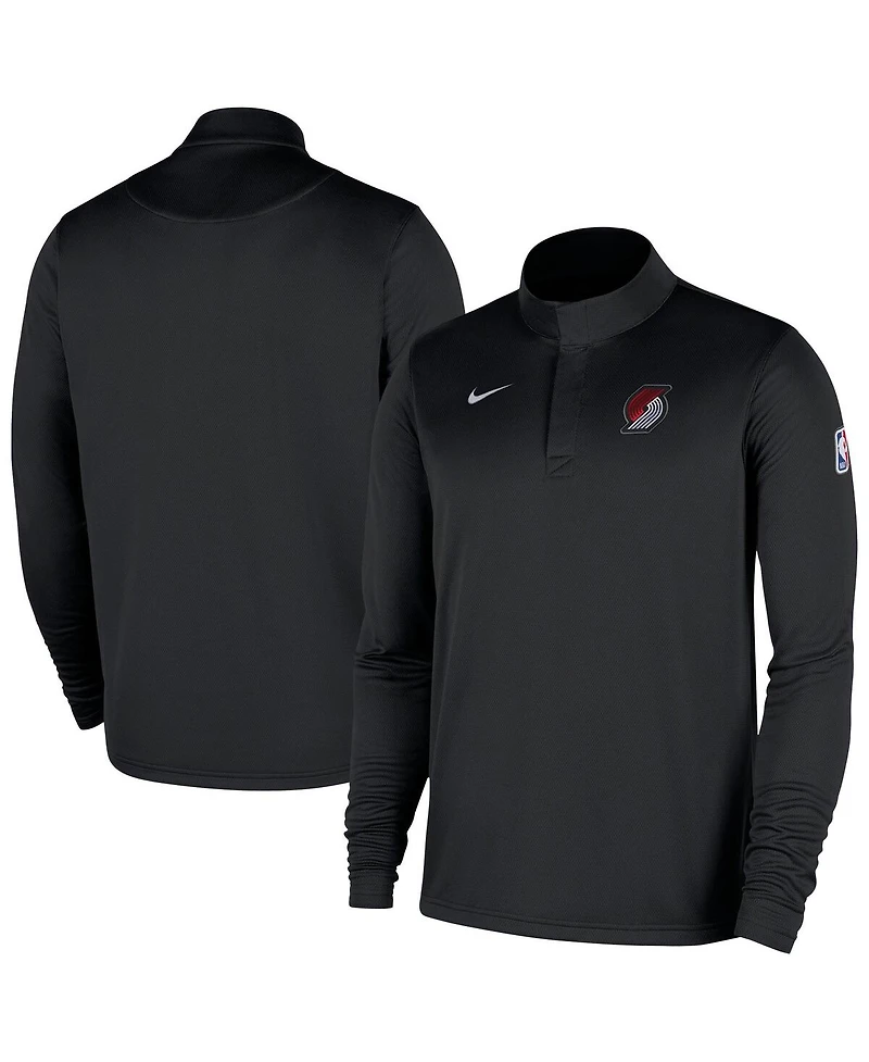 Nike Men's Black Portland Trail Blazers 2025/26 Authentic Coaches Quarter-Zip Pullover Jacket