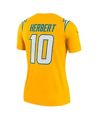 Nike Women's Justin Herbert Gold Los Angeles Chargers Alternate Charger Power Legend Player Performance Top