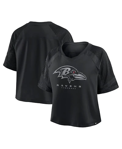 Fanatics Women's Baltimore Ravens Oversized Raglan V-Neck Blackout Fashion Jersey