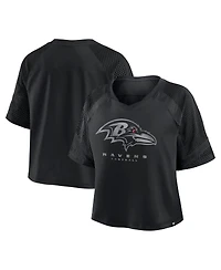 Fanatics Women's Baltimore Ravens Oversized Raglan V-Neck Blackout Fashion Jersey
