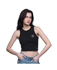 Starter Women's Black Las Vegas Raiders Show Up Cropped Tank Top
