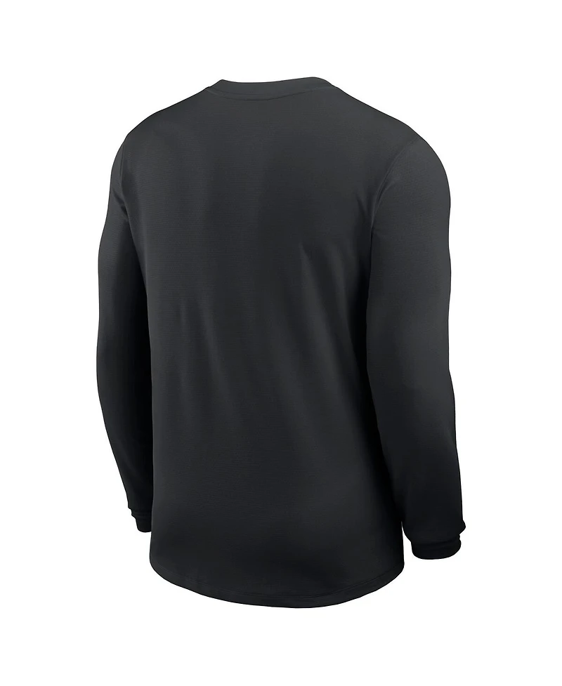 Nike Men's Black Iowa Hawkeyes 2025 Sideline Coach Uv Performance Long Sleeve T-Shirt