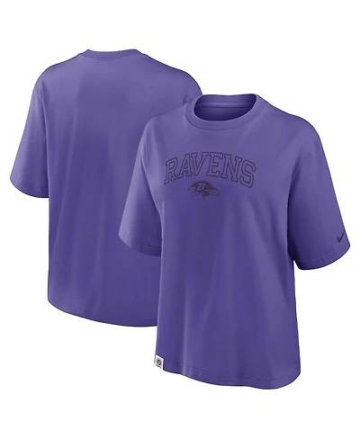 Nike Women's Purple Baltimore Ravens Glory Arch Boxy T-Shirt