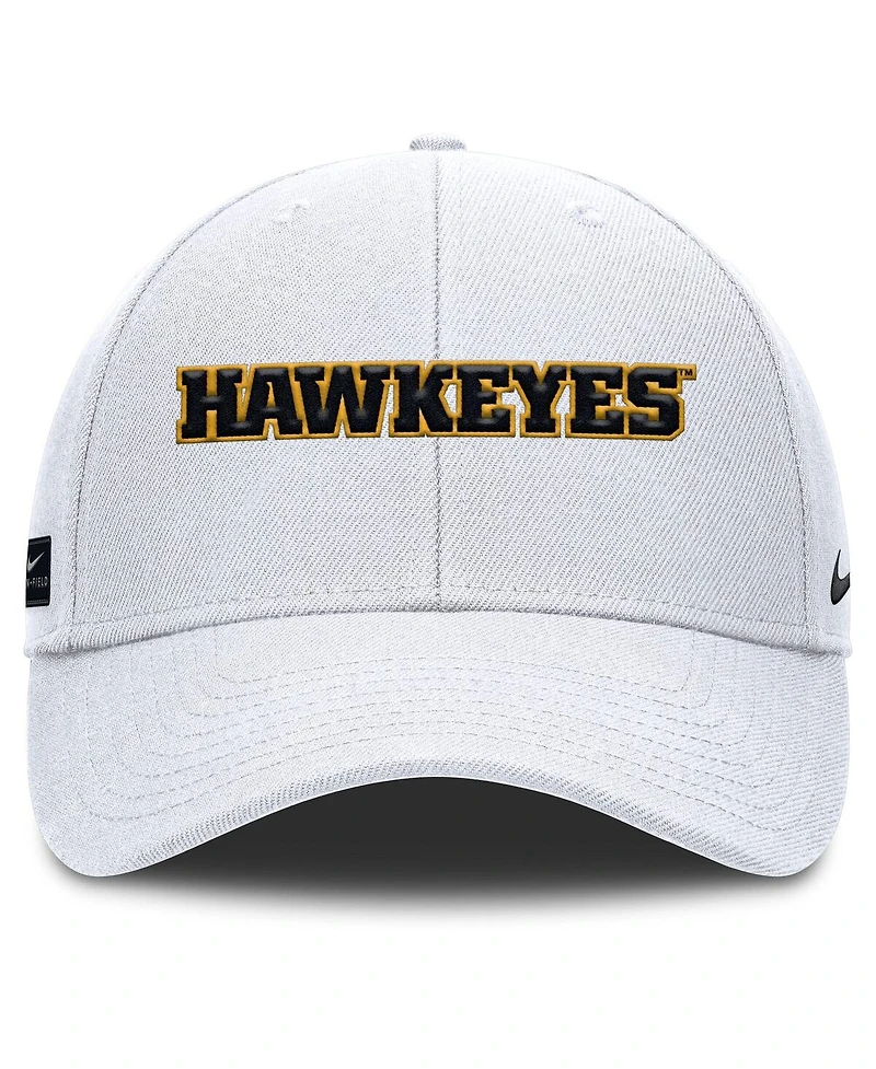 Nike Men's White Iowa Hawkeyes 2025 On-Field Rise Performance Adjustable Hat