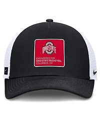Nike Men's Black/White Ohio State Buckeyes 2025 On-Field Rise Engineered Trucker Adjustable Hat