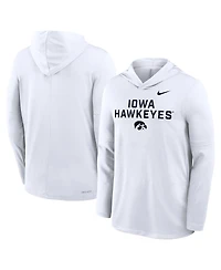 Nike Men's White Iowa Hawkeyes 2025 Sideline Performance Long Sleeve Hoodie T-Shirt