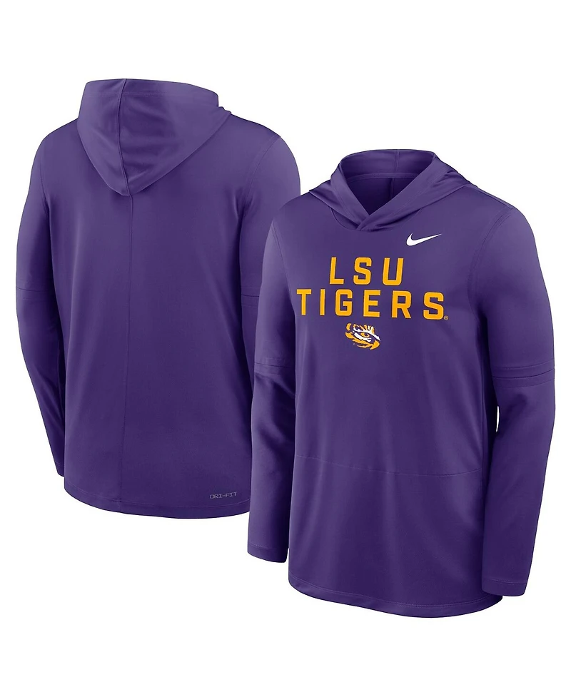 Nike Men's Purple Lsu Tigers 2025 Sideline Performance Long Sleeve Hoodie T-Shirt