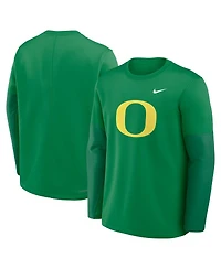Nike Men's Green Oregon Ducks 2025 Sideline Coach Performance Long Sleeve T-Shirt