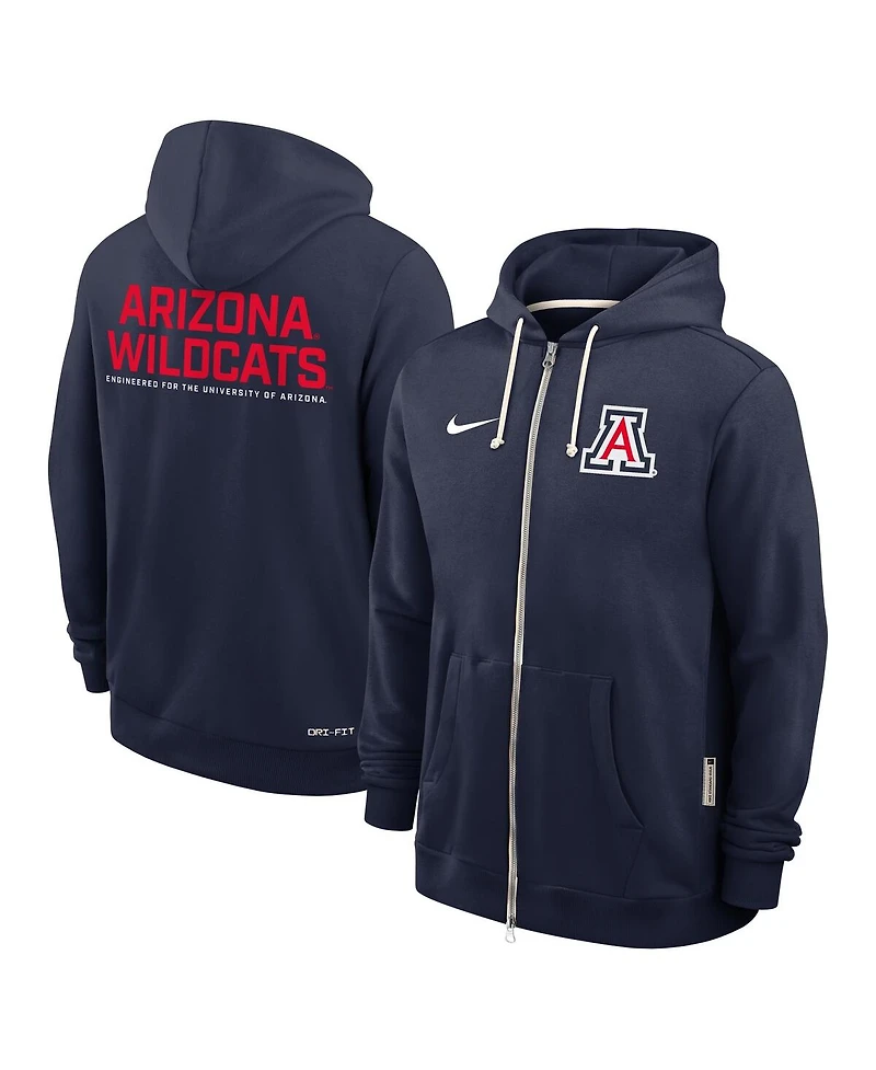 Nike Men's Navy Arizona Wildcats 2025 Sideline Performance Full-Zip Hoodie