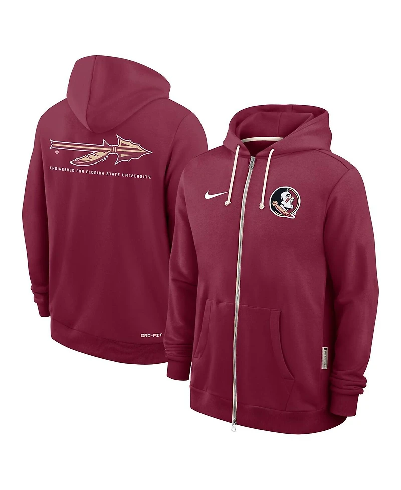 Nike Men's Garnet Florida State Seminoles 2025 Sideline Performance Full-Zip Hoodie