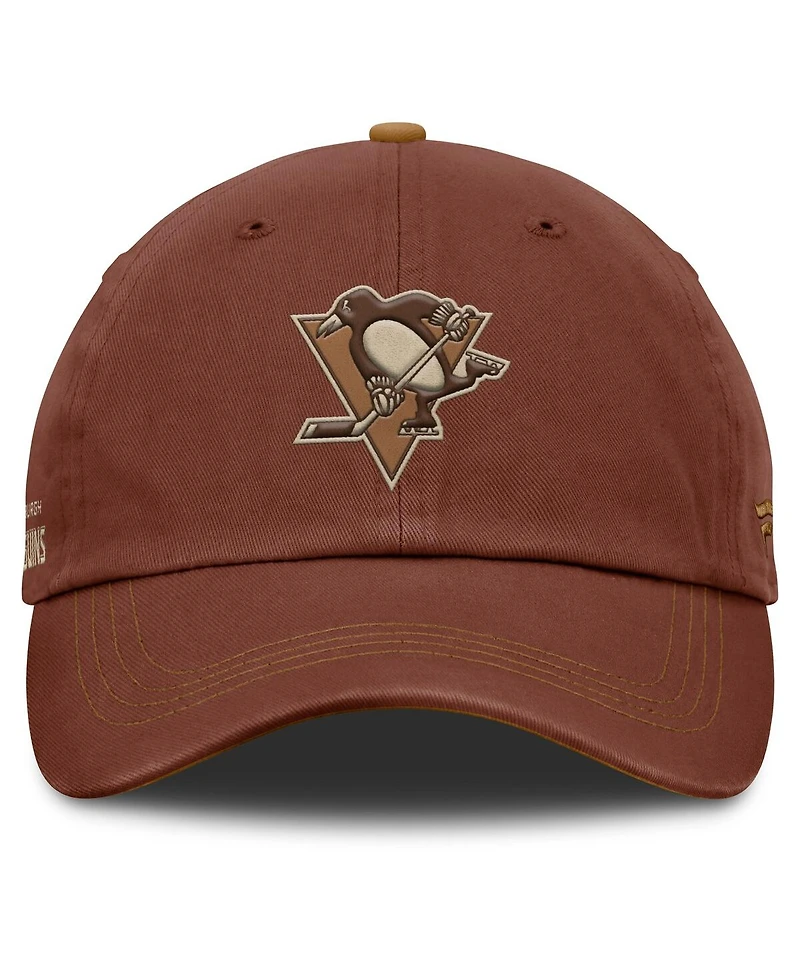 Fanatics Men's Brown Pittsburgh Penguins Fall Leaves Timber Adjustable Hat